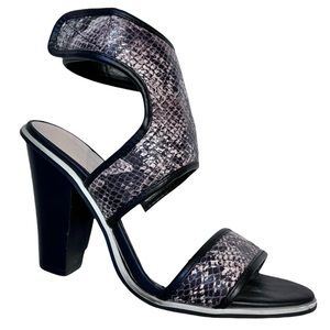 Beau & Ashe Tana Brown and Cream Reptile Semi Bootie Sandals Sz 9